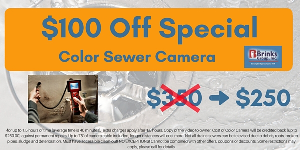 $100 Off Color Sewer Camera Service