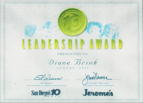 leadership award in San Diego