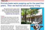 Pinhole Leaks solved with Epoxy Lining